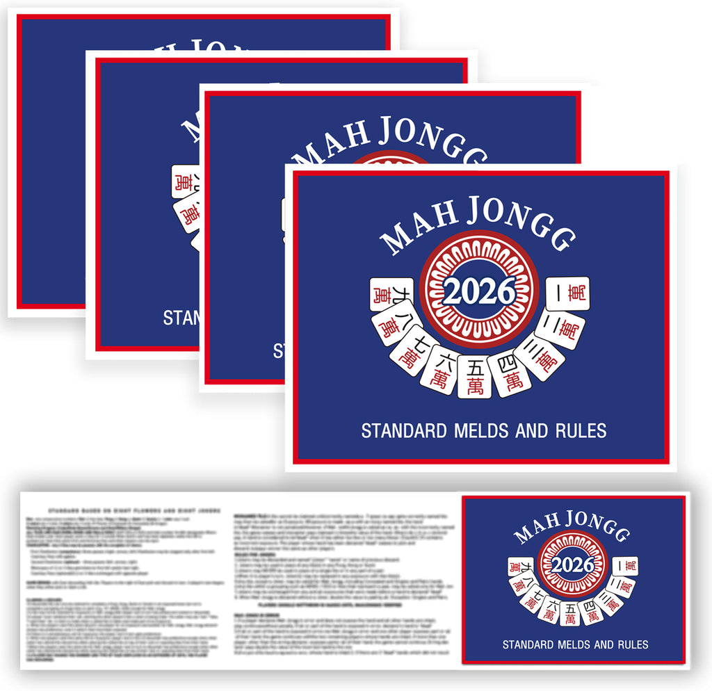 Mahjong Cards 2026, 4PCS Mah Jongg Cards - Large Print - Easy to Read Mah Jong Rule Guide Mahjong Accessories and Gifts for Mahjong Beginners