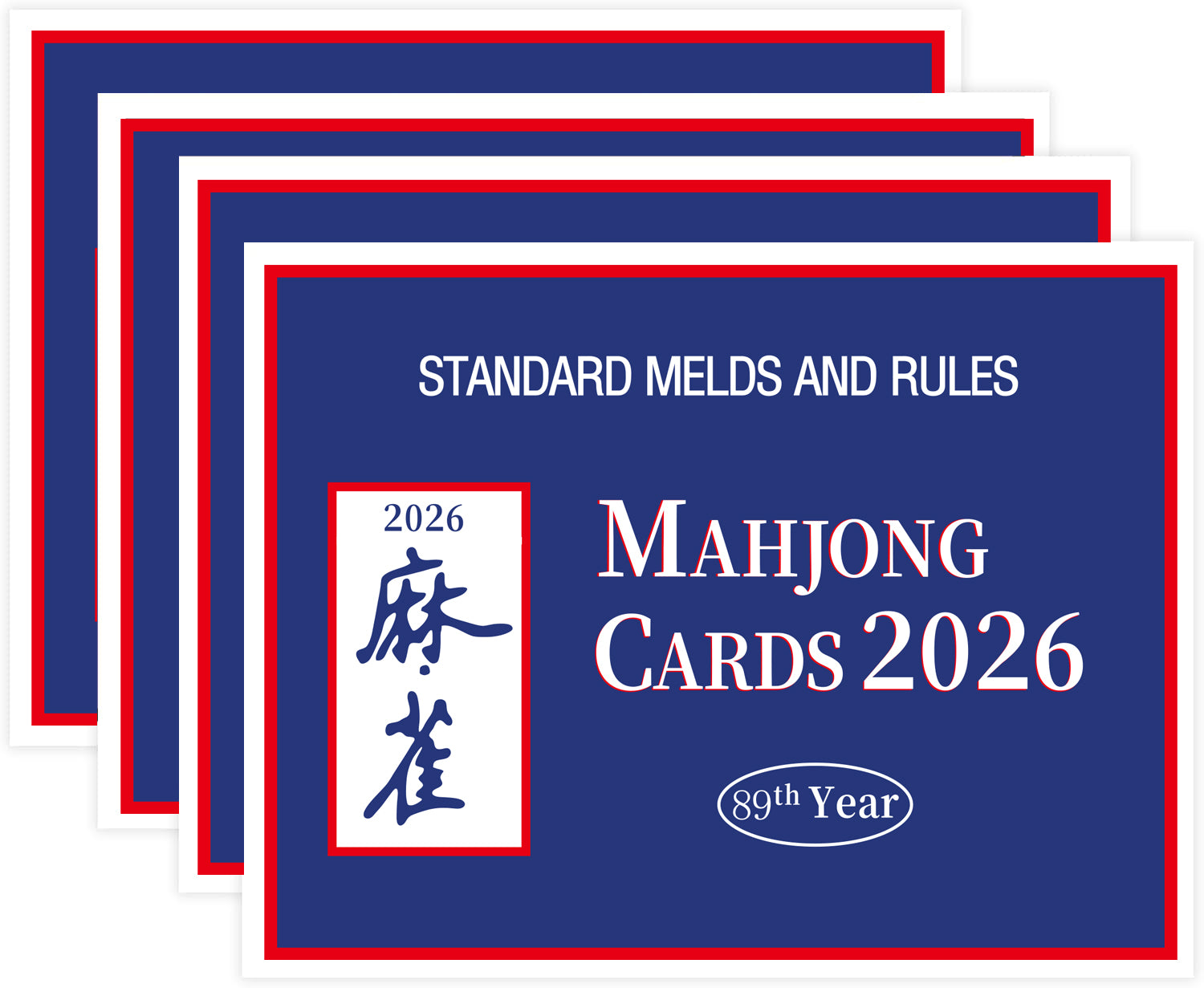 4Pcs Mahjong Cards 2026 Official Revision, Large Print Mah Jongg Card, Easy to Read Rule Guide, Suitable for Mah Jong Beginners
