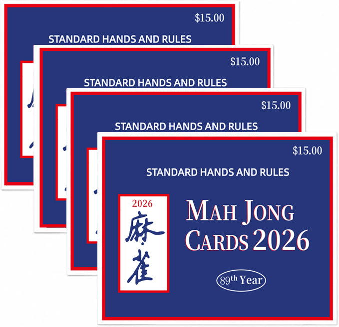 American Mahjong Score Cards 2026 – Large Print Reference Cards for Standard Hands, Easy-to-Read Rule Guide for Players, 4 Pack