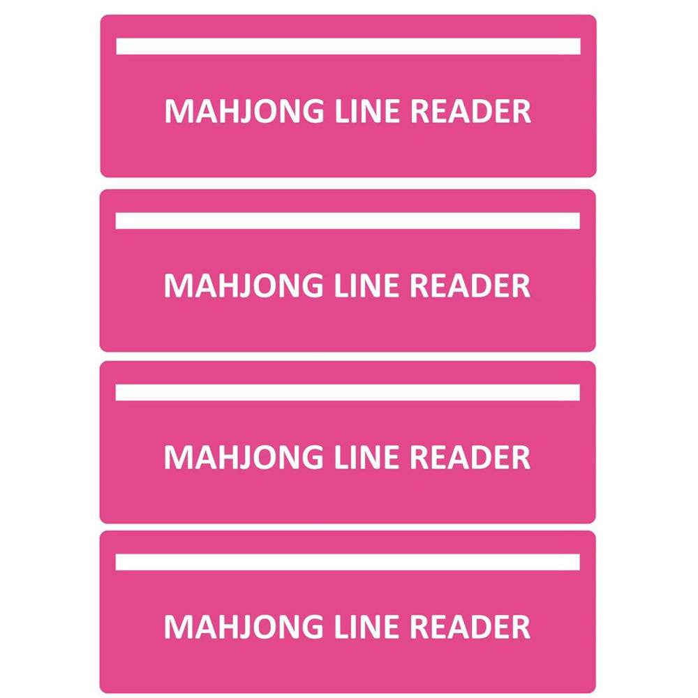 4Pcs Mahjong Line Finder, Mahjong Line Reader Guide, Mah Jongg Card for Strategy Tool for Beginners, for Travel, Parties, Competitions, Game Nights, Pink