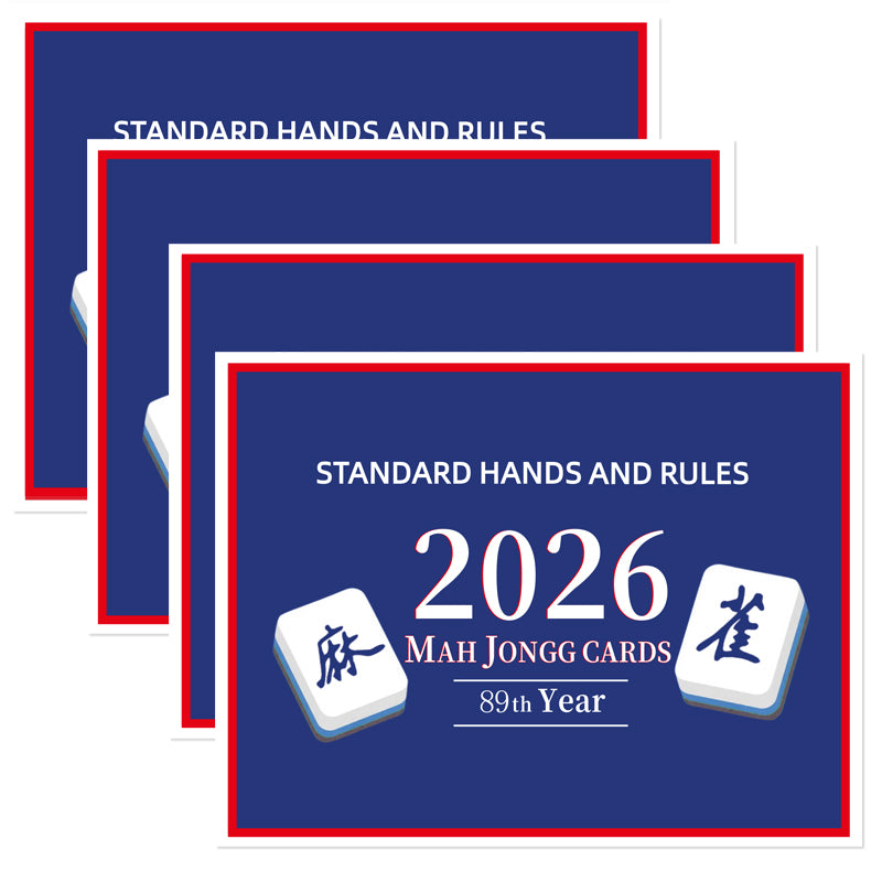 Mahjong Cards 2026, 4PCS Mah Jongg Cards - Large Print - Easy to Read Mah Jong Rule Guide Mahjong Accessories and Gifts for Mahjong Beginners