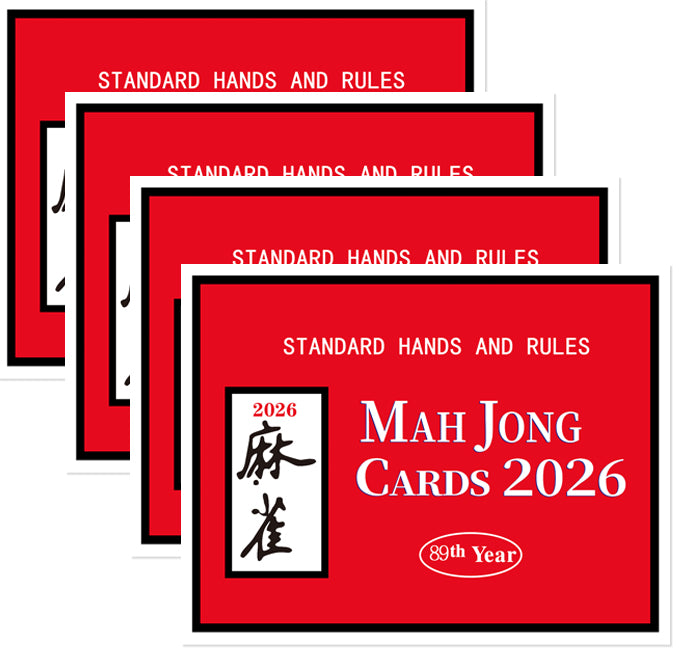 Mahjong Cards 2026, 4PCS Mah Jongg Cards - Large Print - Easy to Read Mah Jong Rule Guide Mahjong Accessories and Gifts for Mahjong Beginners