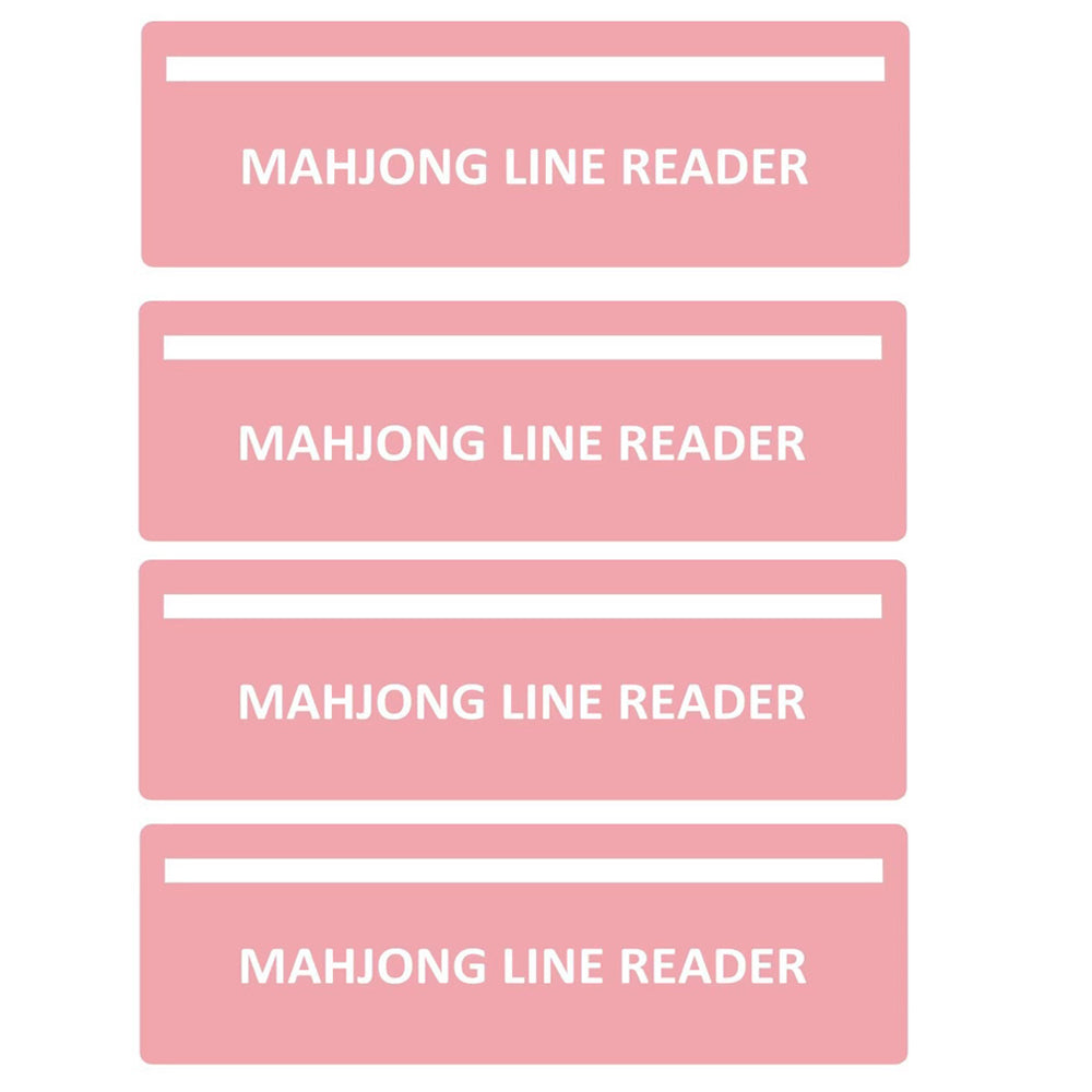 4Pcs Mahjong Line Finder, Mahjong Line Reader Guide, Mah Jongg Card for Strategy Tool for Beginners, for Travel, Parties, Competitions, Game Nights, Pink