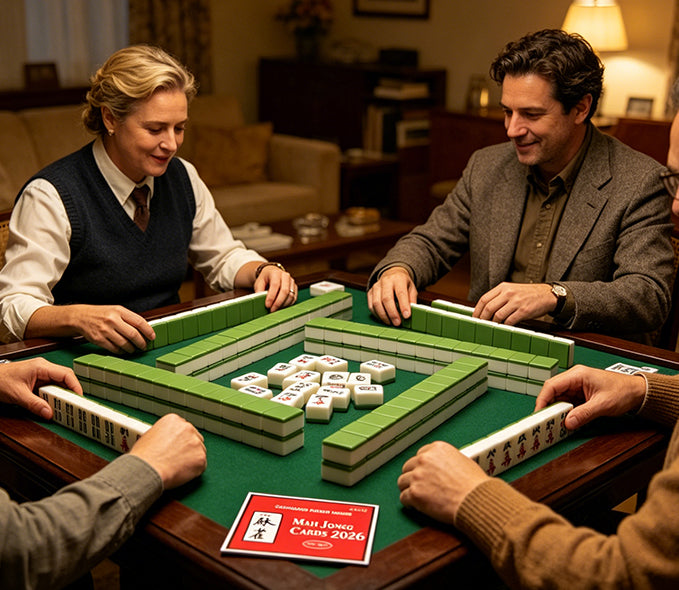 American Mahjong Score Cards 2026 – Large Print Reference Cards for Standard Hands, Easy-to-Read Rule Guide for Players, 4 Pack