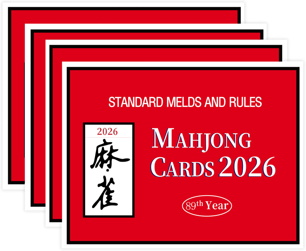 4Pcs Mahjong Cards 2026 Official Revision, Large Print Mah Jongg Card, Easy to Read Rule Guide, Suitable for Mah Jong Beginners
