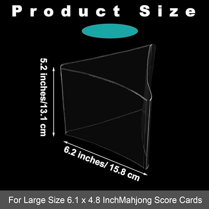 Protective Sleeve for 2025-2026 Mah-Jong Cards - Size (6 1/8" x 4 3/4") - Large-Size Mahjong Card Protective Sleeve - 4 Pack
