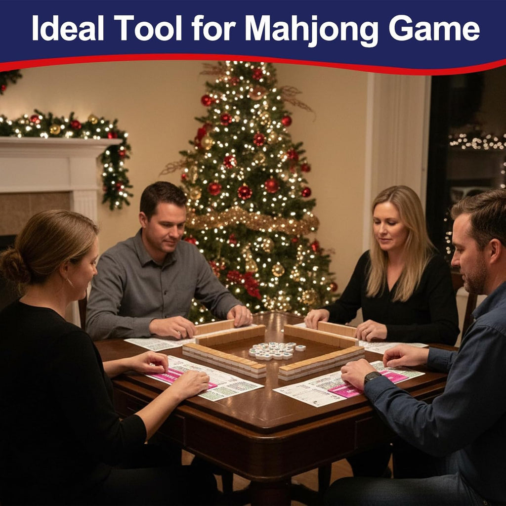 4Pcs Mahjong Line Finder, Mahjong Line Reader Guide, Mah Jongg Card for Strategy Tool for Beginners, for Travel, Parties, Competitions, Game Nights, Pink