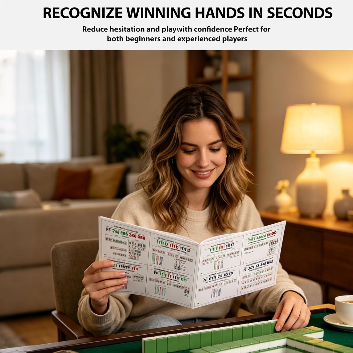 2026 Mah Jongg Learning Cards, Visual Reference Guide with 72 Hands, Cheat Sheet & Scoring Aid for Easy Gameplay, Portable Color-Coded Flash Cards