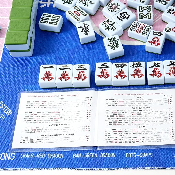 Protective Sleeve for 2025-2026 Mah-Jong Cards - Size (6 1/8" x 4 3/4") - Large-Size Mahjong Card Protective Sleeve - 4 Pack